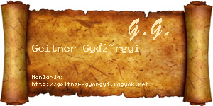 Geitner Györgyi névjegykártya
